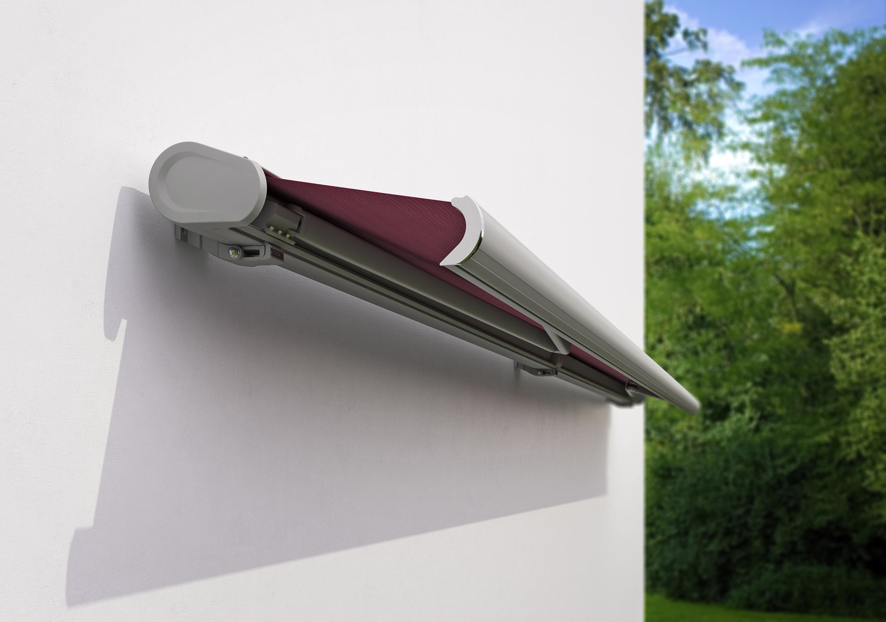 Dubai Blind team installing a motorized retractable awning in Dubai